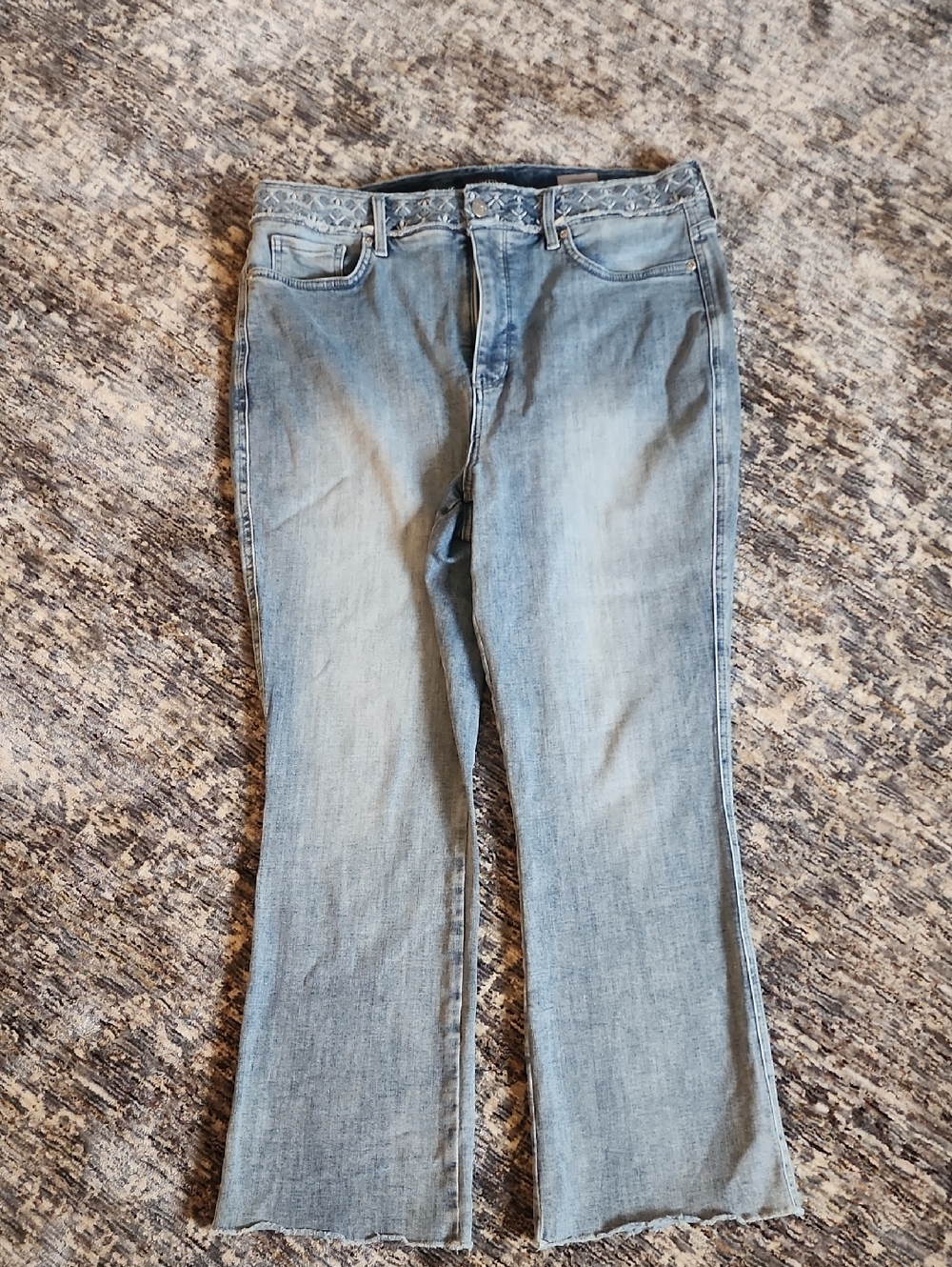NYDJ Light Blue Slim Bootcut Jeans with Embroidered Waistband